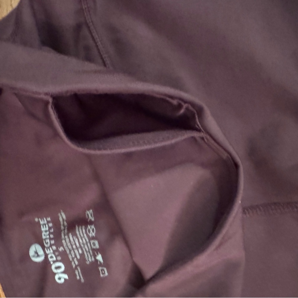90 Degree By Reflex Plum Workout Exercise Yoga Leggings size S - Picture 7 of 9